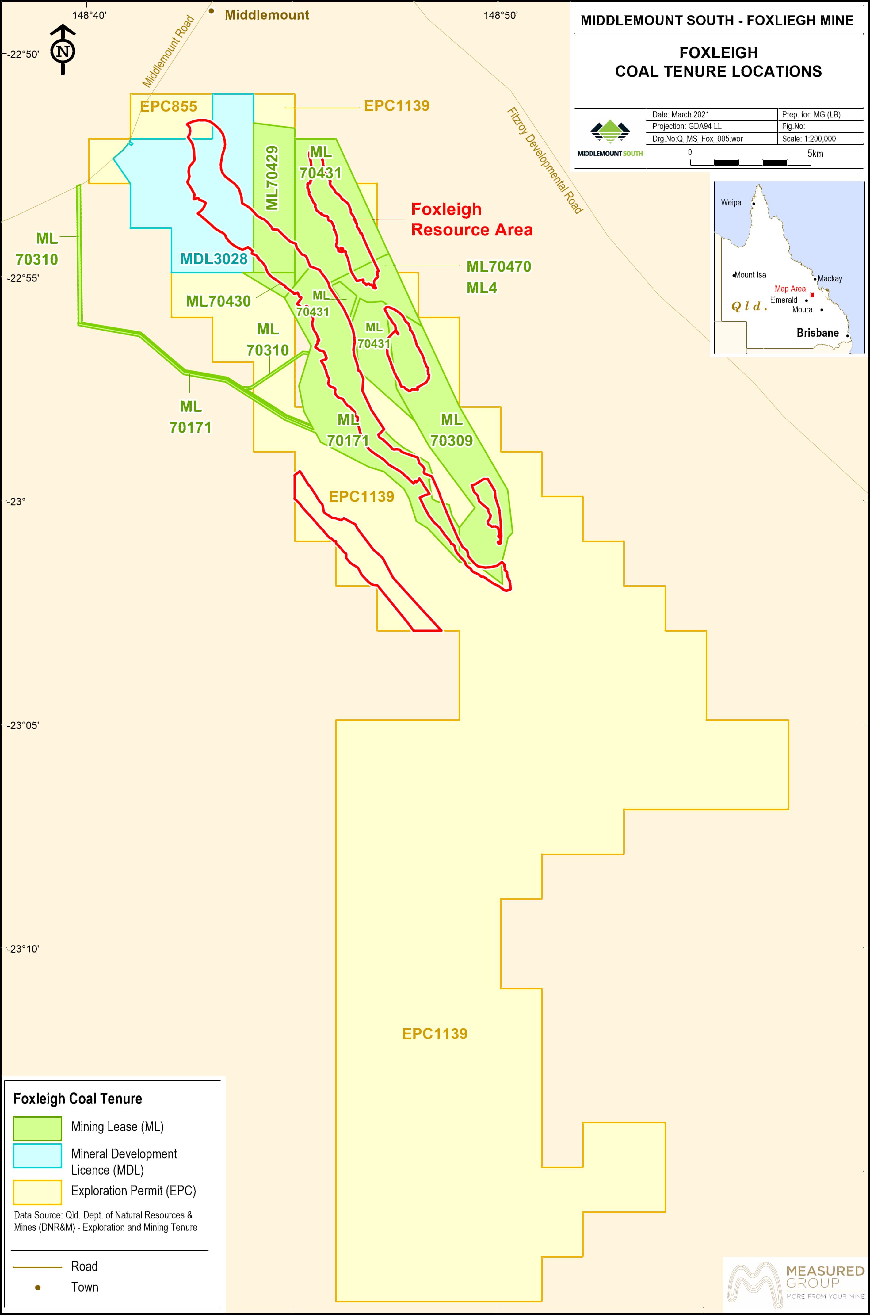 Foxleigh Coal map